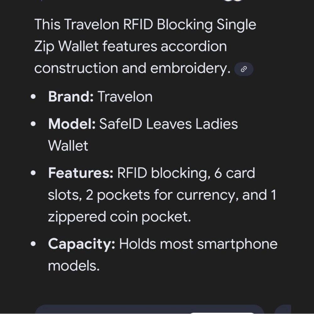 Travelon RFID Blocking Wallet with Leaf Design - Picture 3 of 16